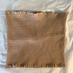 H&M Beige Smocked Tube Top Ruffles summer top